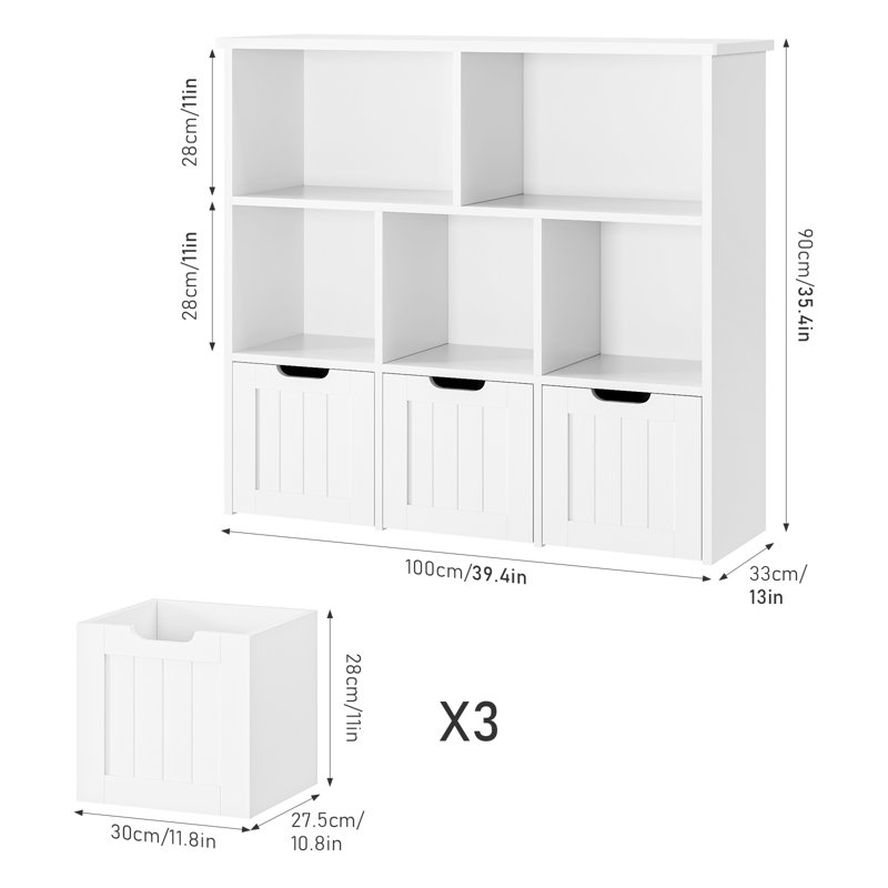Kalb 39.4"W x 35.4'' H Toy Box and Organizer, White
