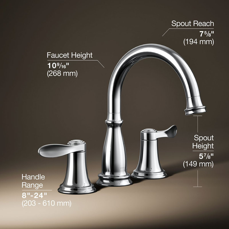Bellera Bath Trim 2 Deck Mounted Roman Tub Faucet, Polished Chrome