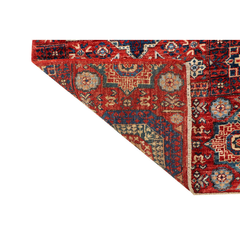 Aryana Wool Oriental Area Rug in Red/Blue/Azure