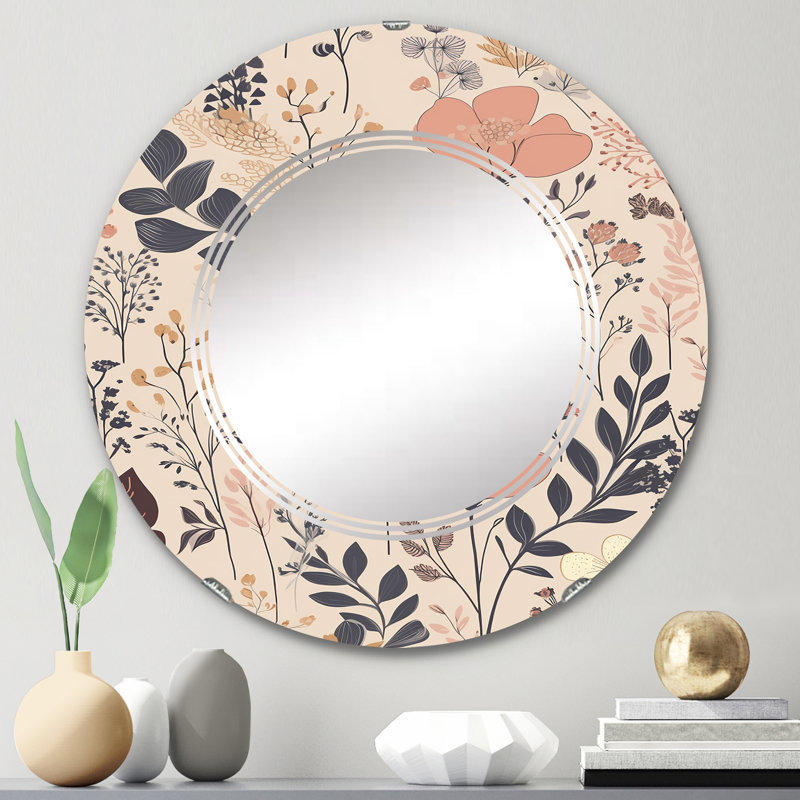 Pays-Bas - Miroir mural moderne rond, 24 po x 24 po