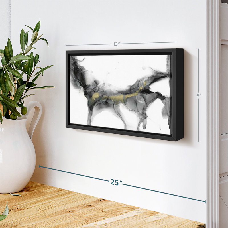 Abstrait «Golden Precipice II», reproduction sur toile, H 9 po x l 13 po