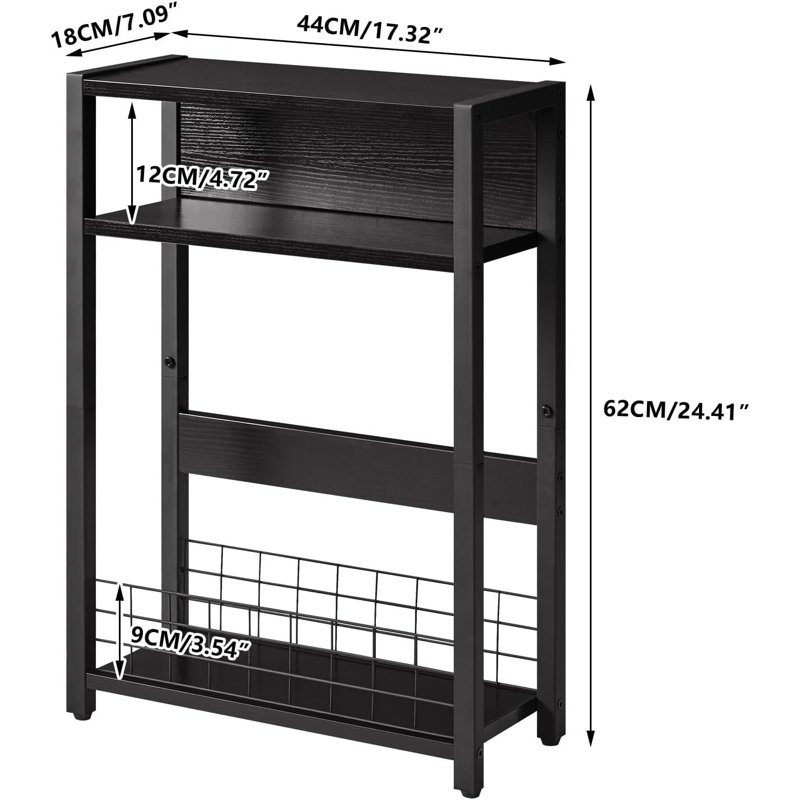 Free Standing Magazine Rack, Black