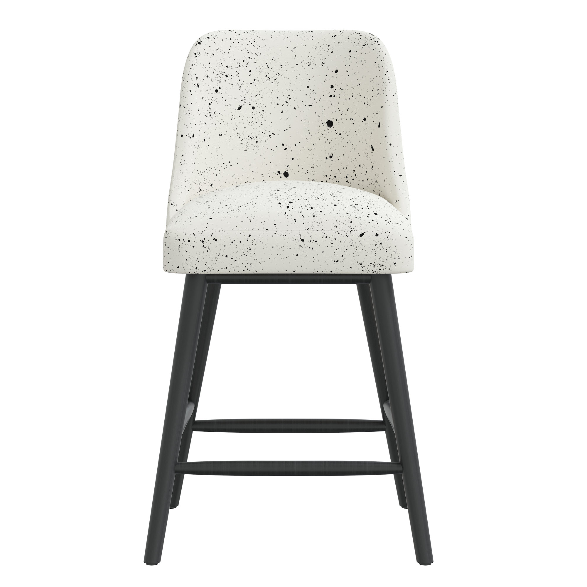 Gallie Bar & Counter Stool, Counter Stool (27” Seat Height), Black, Splatter Ink