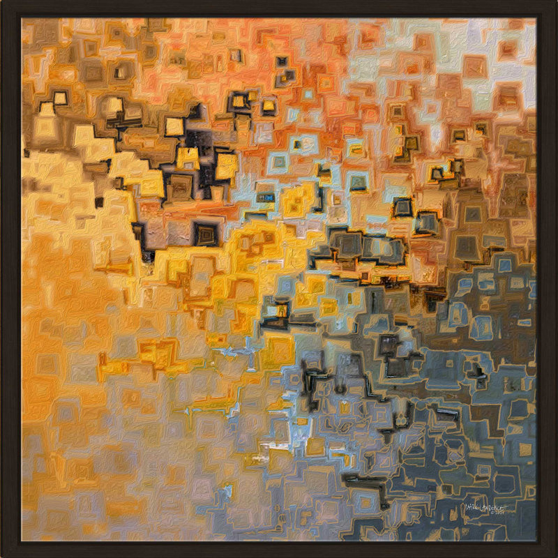 Psaume 42: 8 Son amour par Mark Lawrence - Peinture, H 27,5 po x l 27,5 po x P 2 po, Cadre flottant espresso