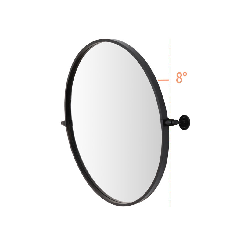 Belfield Metal Wall Mirror, 24" x 24", Black
