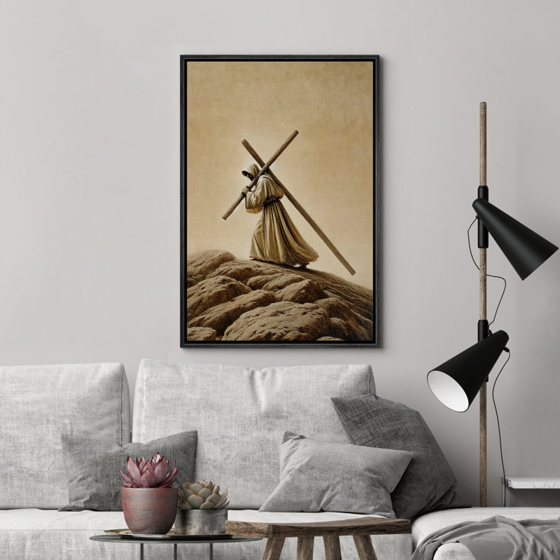 Croix, rétro, illustrations, œuvre religieuse chrétienne, Noir, H 24 po x l 16 po