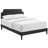 Laura Vinyl Platform Bed with Squared Tapered Legs-87549167-87549165