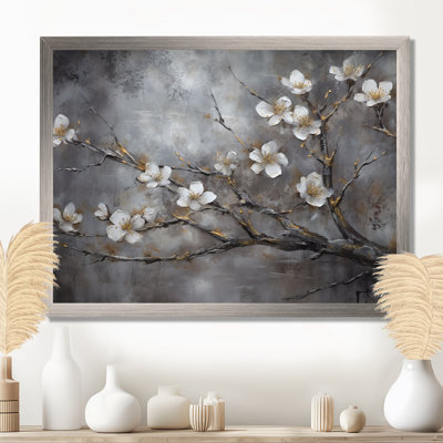 Harmonie II - art floral mural blanc