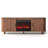 70" Mid-Century Fireplace TV Stand for TVs up to 80" with 23" Electric Fireplace Included
