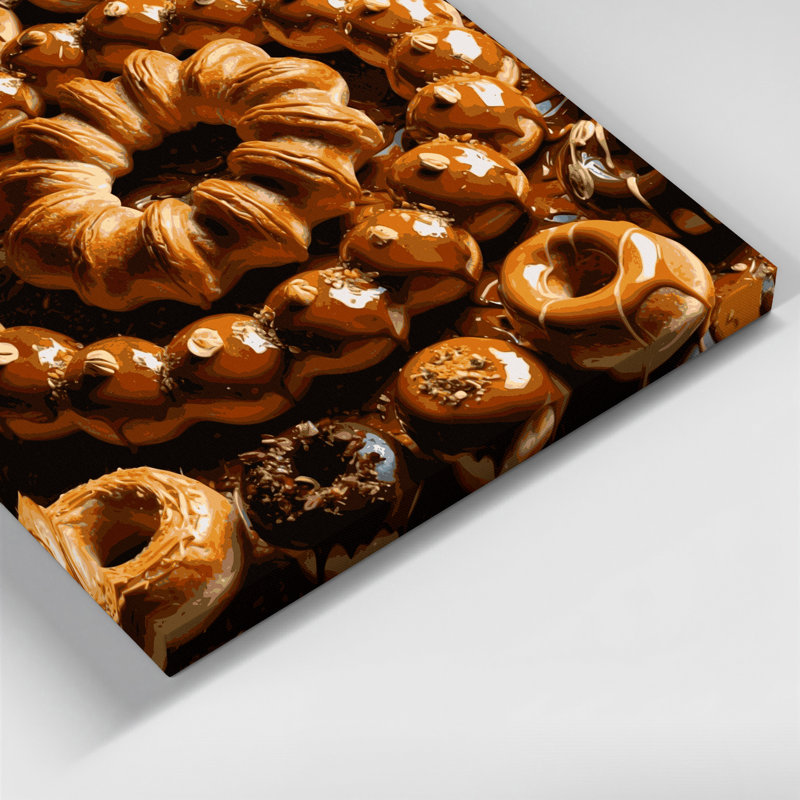 Art mural sur toile, "Desserts Cronuts Brown", H 12 po x l 18 po