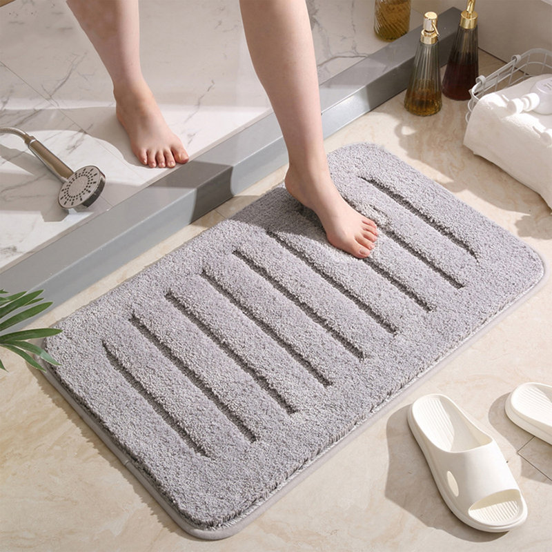 Sigala Microfiber Bath Mat, Light Grey
