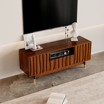 Keit Mid Century Modern Tv Stand Wood Entertainment Center With 2 Drawers And 2 Cabinets Tv Console With Open Shelf For 75/80/85 Inch Media Console Fo