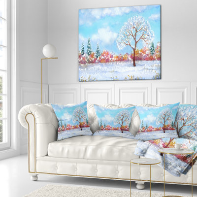 Coussin lombaire à l’arbre de peinture à l’aquarelle