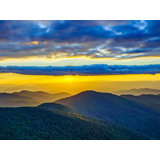 Golden Sunset At Blue Ridge Mountains Asheville, North Carolina Print by Brian Mc Clean