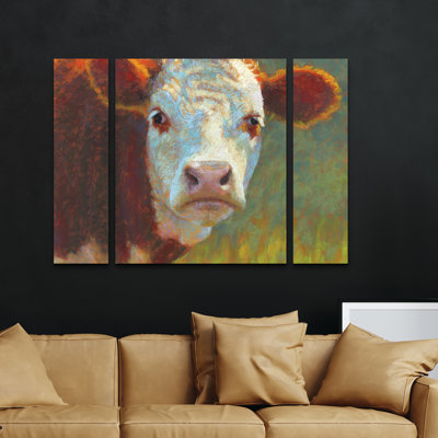 Ensemble de 3 panneaux muraux - Rita Kirkman «Charlie 2», art mural sur toile pour le salon, la chambre à coucher ou le bureau 
