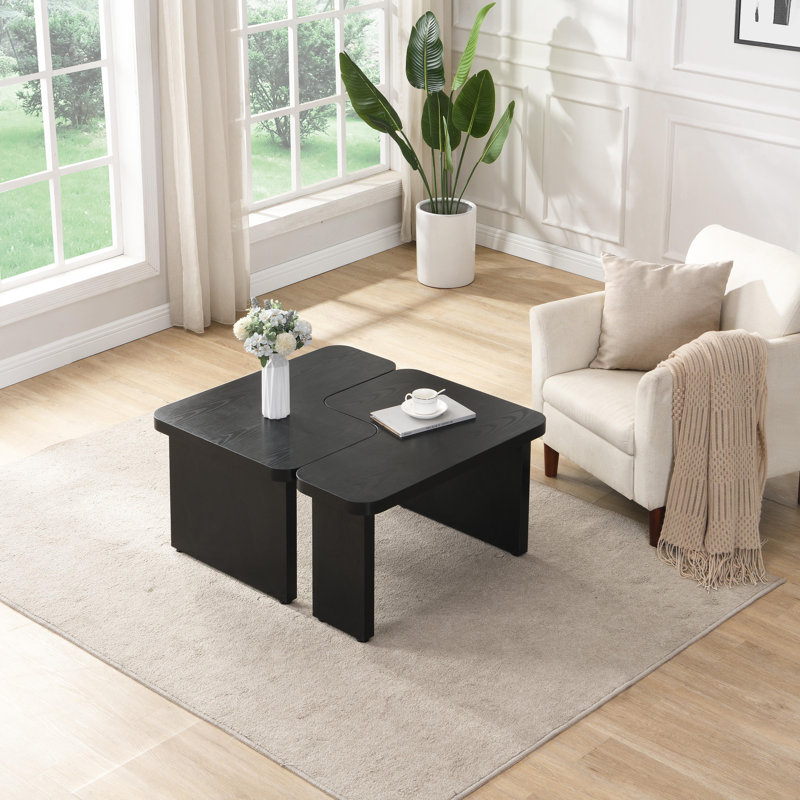 Table basse épissée, Noir