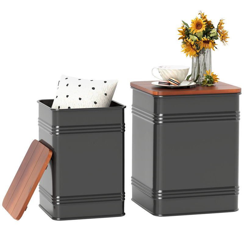 Ensemble de tabourets gigognes noirs