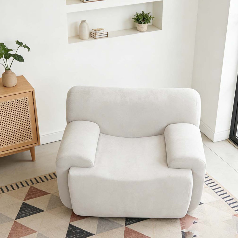 Chaise d'appoint moderne rembourrée, Beige