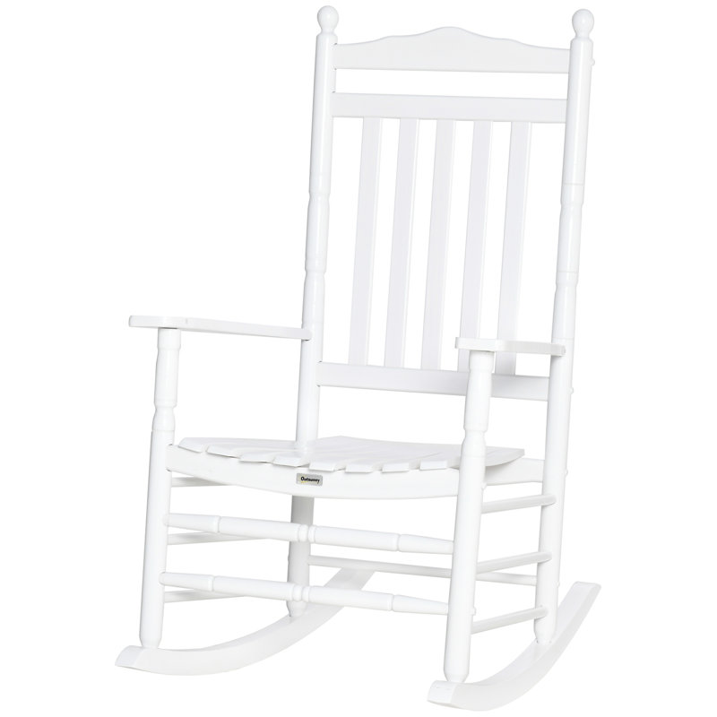 Chaise berçante à haut dossier Traditional, Blanc