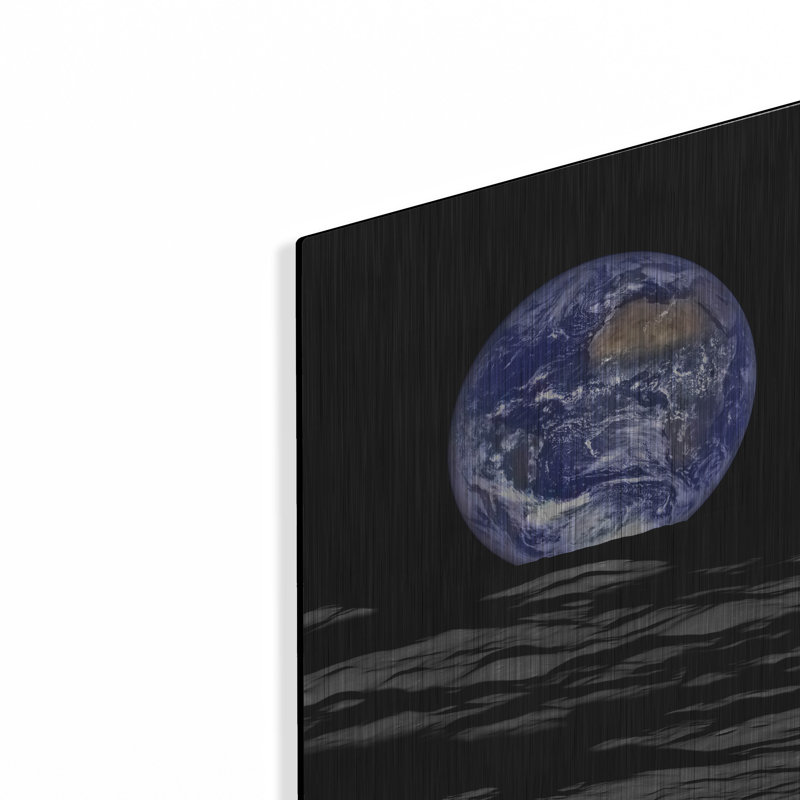 «Earth from Moon», art mural en métal, H 16 po x l 12 po