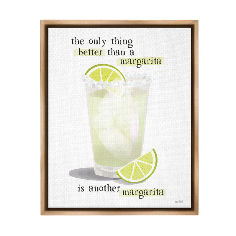 "Une autre phrase de margarita" par House Fenway sur toile, Cadre flottant orme Montalcino, H 31 po x l 25 po