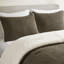 Couette marron pour lit double/queen - Garnissage en chenille gaufrée - Literie réversible et chaude pour un repos paisible