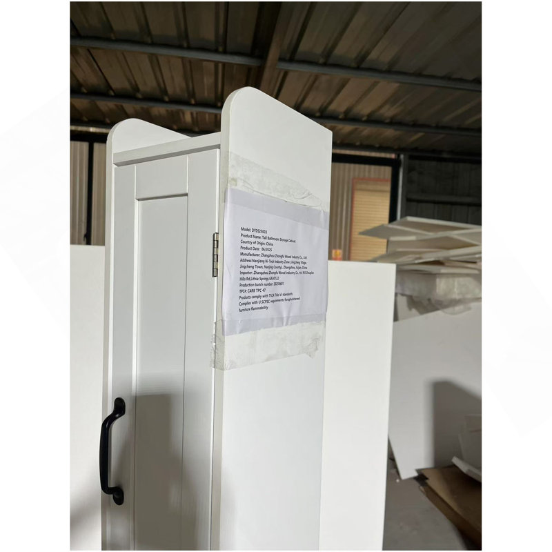 67.51" Tall Bathroom Storage Cabinet With Adjustable Shelves,Slim 2 Doors Freestanding Cabinet With Anti-Tip, Open Compartments, For Home, Small Spaces, Bathroom,Kitchen, Living Room, White