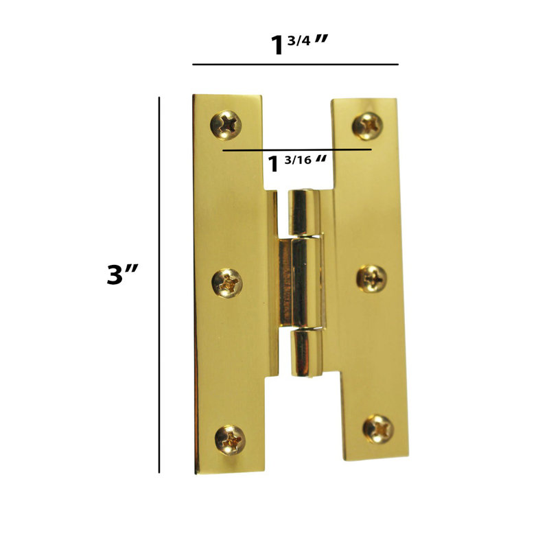 Polished Brass Square Cabinet Hinge Set