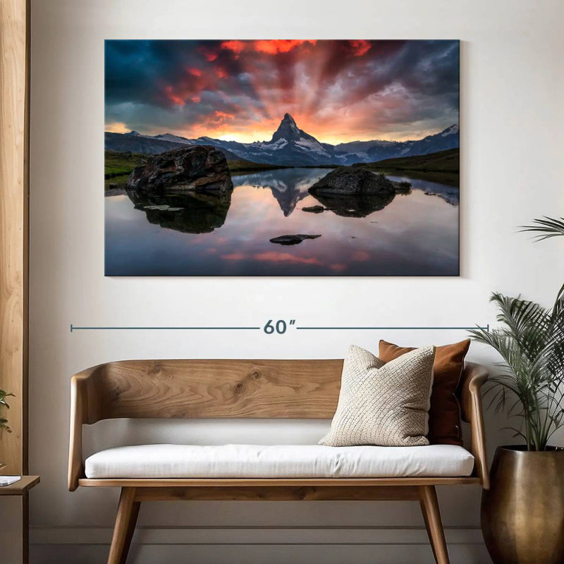 Alvord, Cervin et lac Stellisee, H 34 po x l 51 po