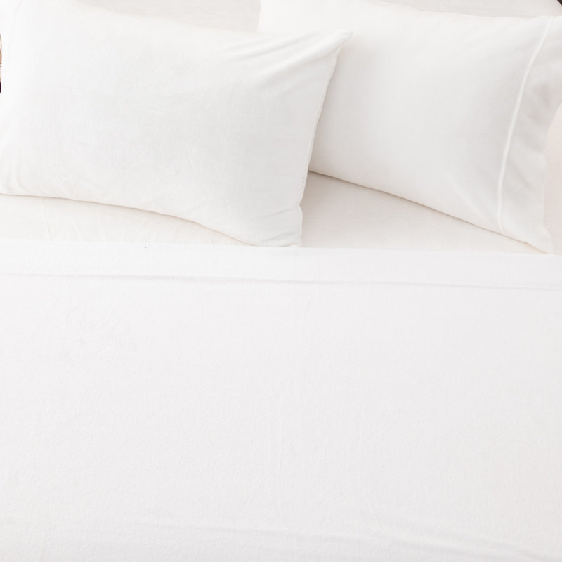 Ensembles de draps en velours ultra doux, Roi, Blanc hivernal