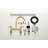 Brushed Gold 3 Hole Deck Mount Bridge Double Handles Kitchen Faucet with Side Sprayer-120089035