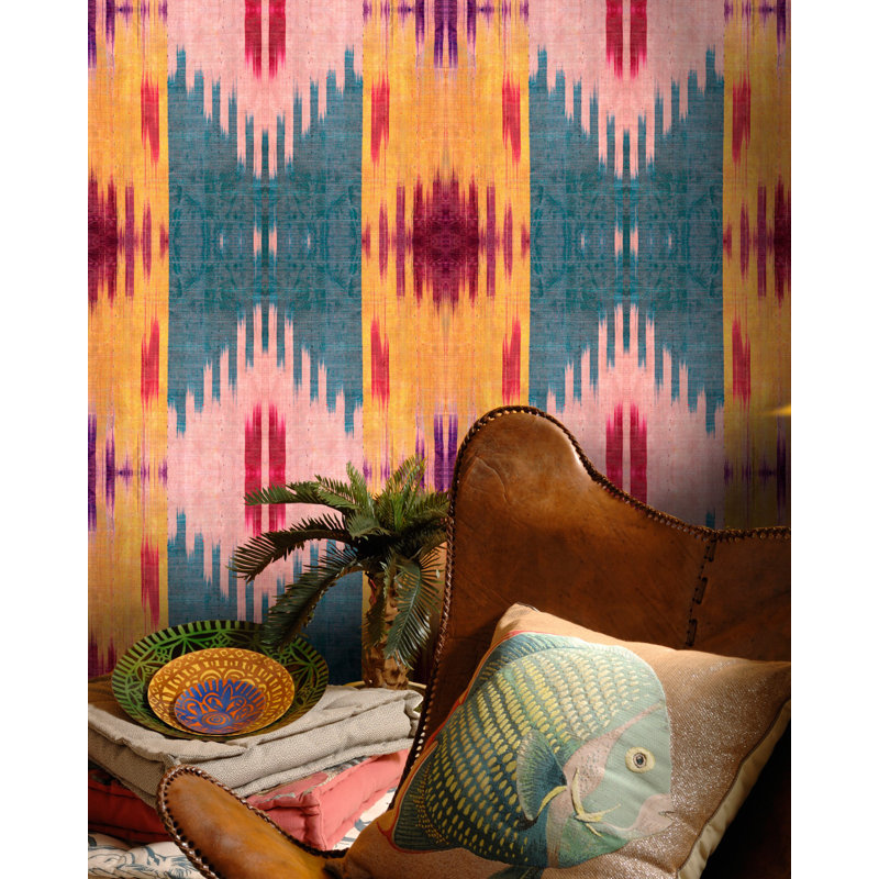 World Of Fabrics Ikat Wallpaper Roll