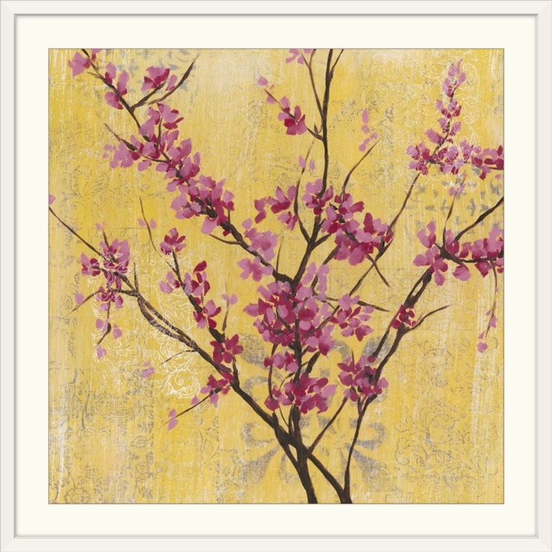 « fuchsia fleurs i », reproduction d’impression sur jennifer, H 28 x l 28 po x P 1 po, Cadre blanc