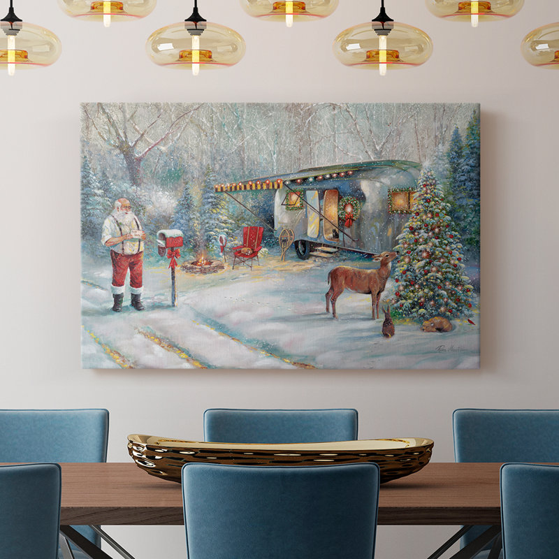 Père Noël caché - galerie Cavas, H 24 po x l 36 po
