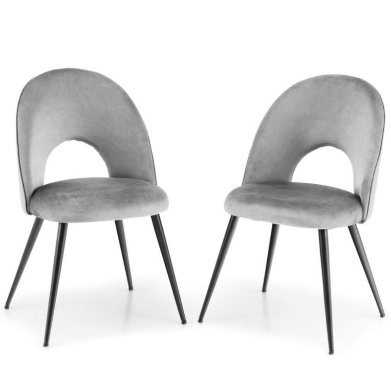 Chaise d'appoint en velours Darwen, Gris