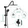 5-Function 10'' Round Adjustable Rain Dual Handheld Shower Head Combo with Slide Bar