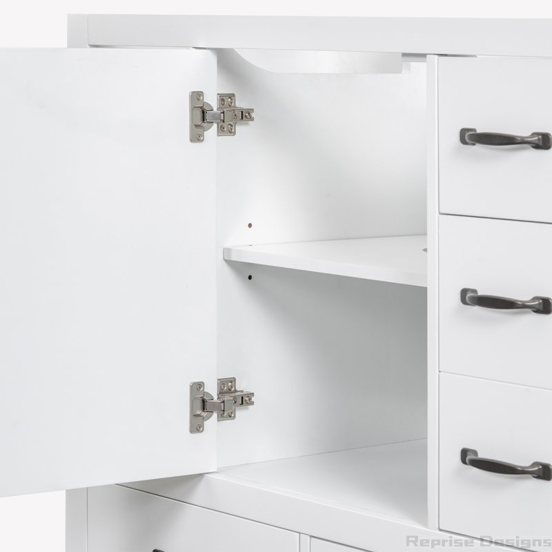 Base de meuble-lavabo simple 35,5 po seulement, Blanc, Black