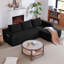 Canapé modulaire en L de 104 po avec méridienne et poches latérales, conception modulaire moderne, canapé rembourré en tissu pour le salon / chambre à coucher, 2 pièces, noir