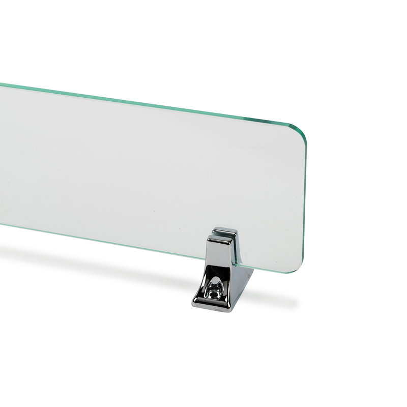 Sutton Wall Mounted Glass Shelf with Chrome Brackets 50cm