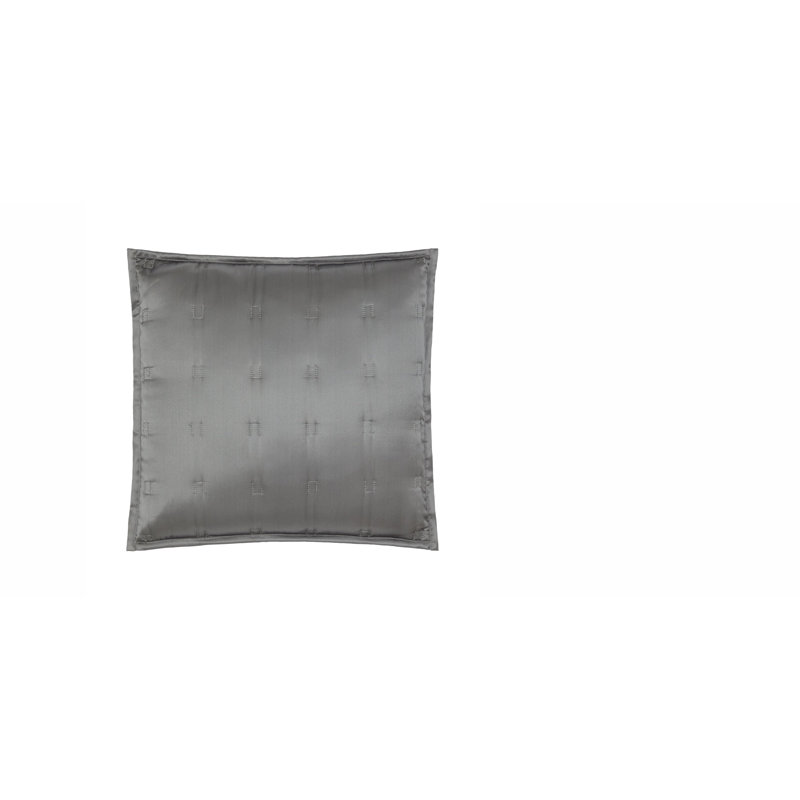 Windsor Silk Euro Pillow Cover, Charcoal, 16" x 16"