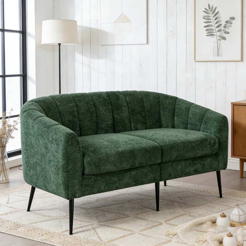 Canapé d'appoint 50,5 po en chenille, Vert