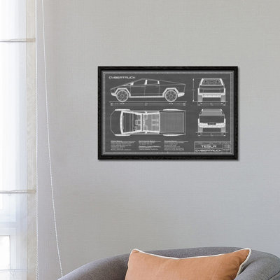 Tesla Cybertruck (2020-2022) 1 Piece Wall Art on Canvas