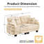 Canapé deux places Chenille Cloud avec 4 coussins, garniture à pompons, coussins rembourrés matelassés, design ergonomique, montage facile, canapé profond pour salon, bureau ou appartement-133657614-133657616