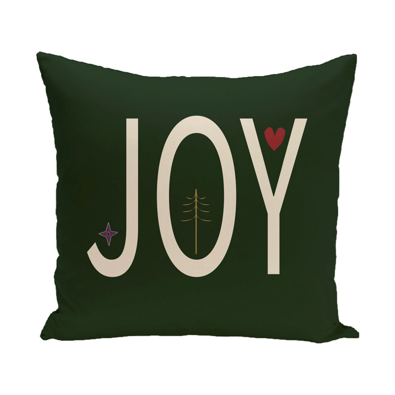  Housse et insert de coussin carré Joy Joy, H 16 po x l 16 po, Vert foncé