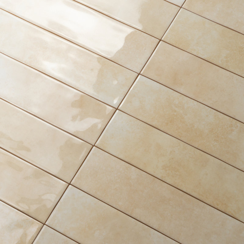 Melanie 3" x 12" Zellige Subway Wall Tiles, Beige Ivory