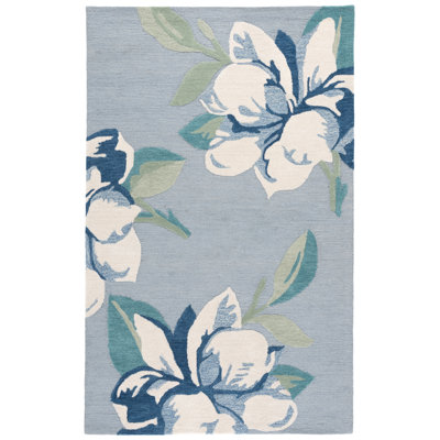 Jardin 403 Hand Tufted Wool/Cotton Floral Rug in Gray/Ivory