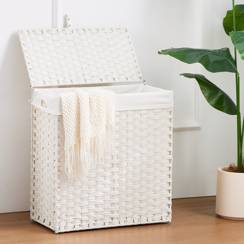 Foldable laundry basket, White