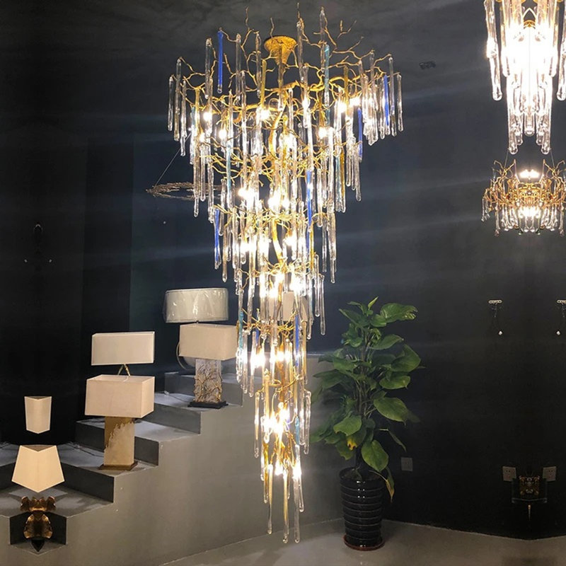Icicle Tree Branch Art Glass Chandelier Lighting