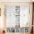 Farmhouse 4-in-1 Hall Tree With Hanging Hooks, Open Compartments, Wood-grain Bench And Shoe Cabinets-637022481