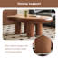 91CM Cloud-Shaped Coffee Table with Wood Grain Texture and Four-Leg Design, Suitable for Living Room